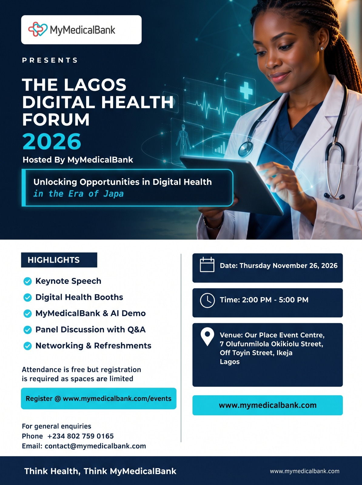 The Lagos Digital Health Forum 2026 flyer